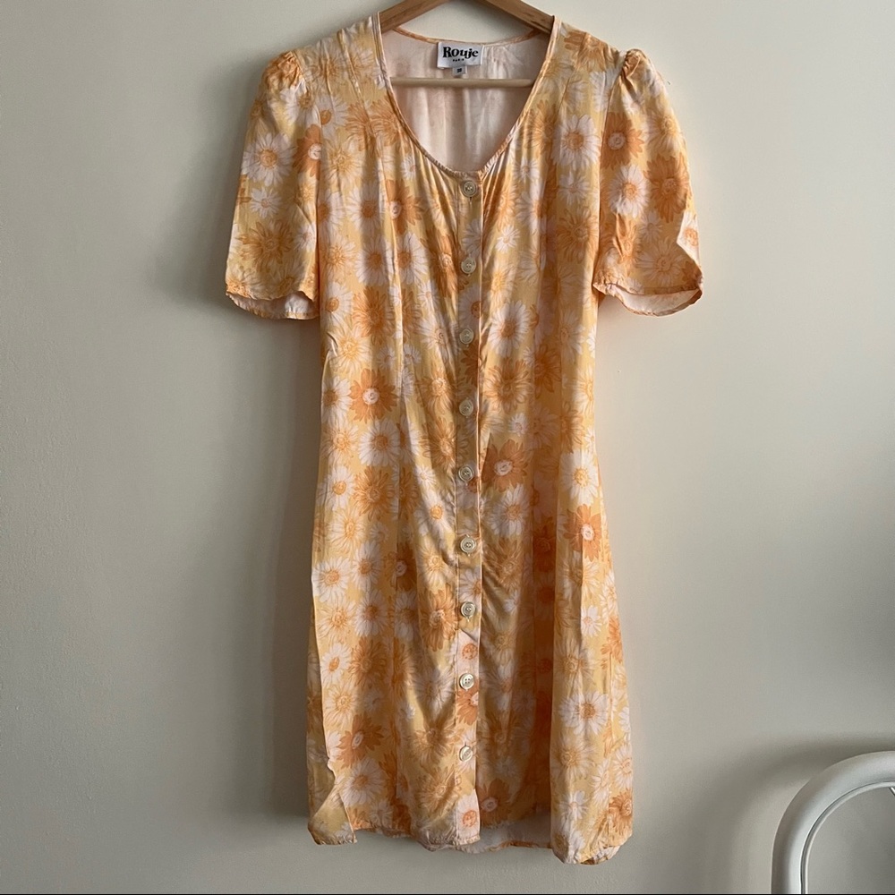 Rouje Orange Floral Mathy Dress Size 38